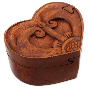 Novica Handmade Tug of Love Wood Puzzle Box