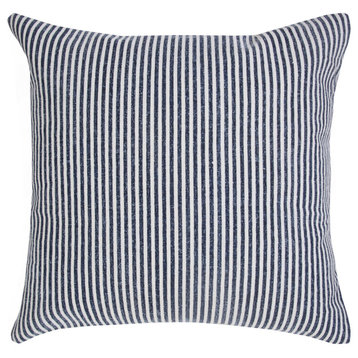 Simple Stonewash Blue Stripe 20" x 20" Throw Pillow