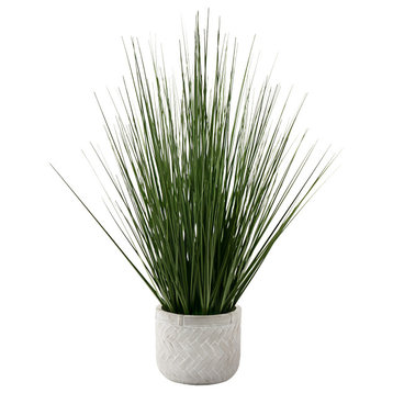 Artificial Plant, 21" Tall, Grass, Indoor, Table, Greenery, Potted, Green Grass