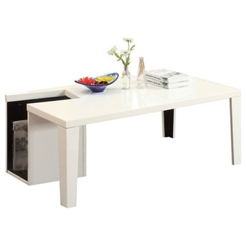 Furniture of America Lucio Contemporary Wood Coffee Table with Storage in White