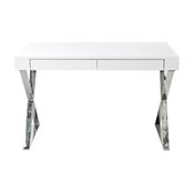Frank 2-Drawer Desk, White Lacquer