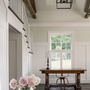 American Farmhouse Timber Truss Family room