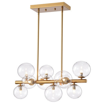 Darden Gold 10-Light Pendant With Clear Glass Shade (bulbs included)