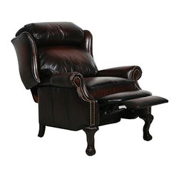 BarcaLounger Danbury II Stetson Bordeaux Leather Recliner - Recliner Chairs