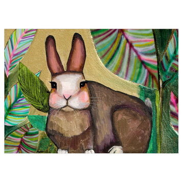 "Carrot Cake Bunny In Leaves" Canvas Wall Art by Eli Halpin