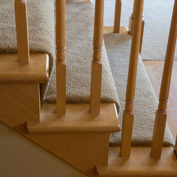 Living Room & Stairs with Plush Carpet