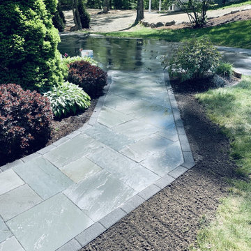 Concrete Paver Patio with Charcoal Border — Franklin, MA