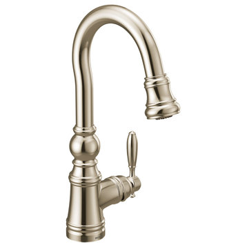 Moen S53004 Weymouth 1.5 GPM 1 Hole Pull Down Bar Faucet - Polished Nickel