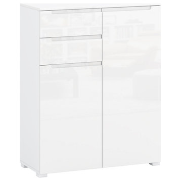 White 2 Drawer Combo Dresser, Blonski Hill K7