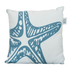 Teal Starfish Pillow - Decorative Pillows