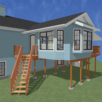 3-season porch & stairway to back yard - design development