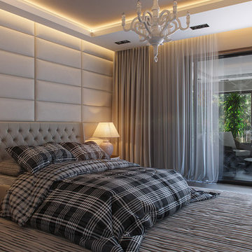 Spacious bedroom with plants