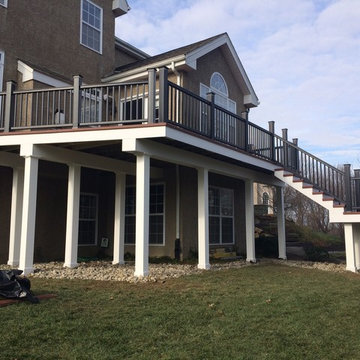 Zuri (Brazillia) Deck Extension with Timbertech Rails, Post & Beam Wraps & Light