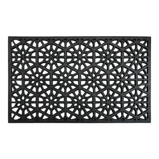 RugSmith Black Trellis Anti-Fatigue Kitchen Mat