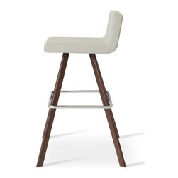Dallas Counter Sword Base- Light Grey Leatherette - Bar Stools And Counter Stools