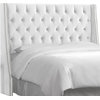 Williams Queen Nail Button Tufted Wingback Headboard, Mystere Snow