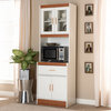 Laurana White and Cherry Kitchen Cabinet and Hutch