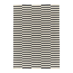 STOCKHOLM 2017 Tapis tiss&eacute; &agrave; plat, fait main ray&eacute;, ray&eacute; blanc gris - Area Rugs