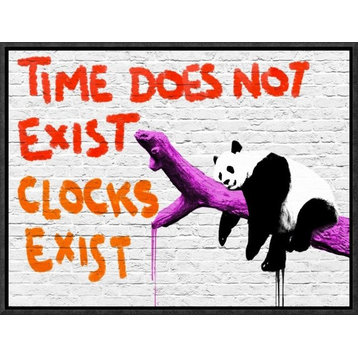 "Time does not exist" Framed Canvas Giclee by Masterfunk Collective, 17x13"