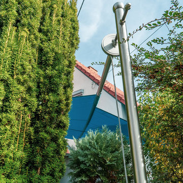 Manuell aufrollbares Sonnensegel | Terrasse | blau
