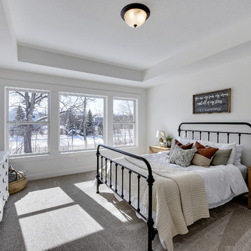 Modern Farmhouse Master Bedroom with Custom Furniture