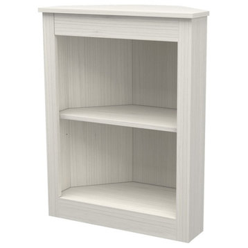 Inval 31.5" 2 Shelf Engineered Wood Corner Bookcase in Washed Oak