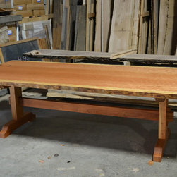 Live Edge Dining Table - Bookmatched Curly Cherry - Dining Tables