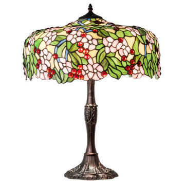 Meyda lighting 31148 26" High Tiffany Cherry Blossom Table Lamp