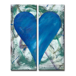 Ready2HangArt - Heartwork "Daquan" 2-Piece Canvas Art Set, 30"x12" - Prints And Posters