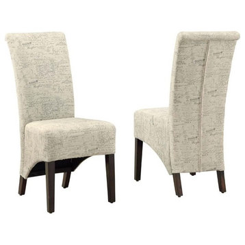 Pemberly Row Dining Chair in Vinage French Print (Set of 2)