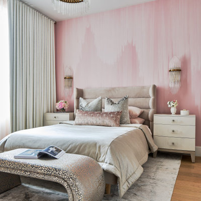 Example of a trendy bedroom design in New York