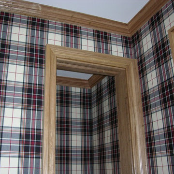 Powder room with check fabric