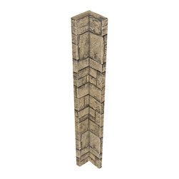 142-CT1-BRIGHTON WIDE STACKED STONE INSIDE CORNER - 48"H X 3 &frac12;" W X 1 &frac12;"D - Wall Panels