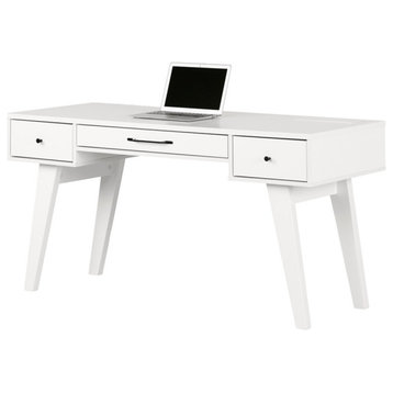 Pemberly Row Contemporary Computer Desk with Power Bar Pemberly Row Contemporary