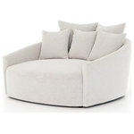 Four Hands - Chloe Media Lounger-Delta Bisque - Roomy style. Light grey performance-grade upholstery forms a dramatic U shape for a spacious, sink-in sit. Throw pillows present an added touch of comfort to this sensibly styled media lounger, perfect for movie nights.