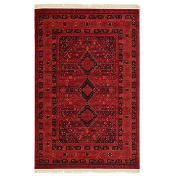 Unique Loom Red Lincoln Tekke 6'x9' Area Rug