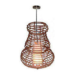 Honey Jar Wire Pendant in Dark Brown - Pendant Lighting