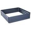 Outsunny 26" x 26" x 12" Raised Galvanized Metal Garden Bed Kit with Weatherized