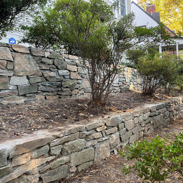 Dry Stack Field Stone Retaining Walls in Sligo Creek Park, Silver Spring MD