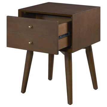 Crosley Furniture Landon 1 Drawer Wood Nightstand in Mahogany/Bronze