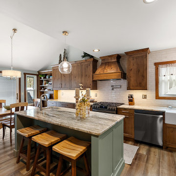 Showplace EVO Pendleton 275 in Rustic Alder Cashew and Evergreen Fog Kitchen
