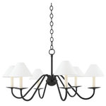 Mitzi by Hudson Valley Lighting - Lenore 6-Light Chandelier, Soft Black - Inspired by colonial revival design, Lenore fancies herself a history buff, drawing from the past to inform her classic silhouette. Sweeping, elegant arms extend to candlestick fixtures, topped with tapered linen shades. Choose soft black for a more contemporary take or aged brass for something more precious. Equal parts formal and flouncy, Lenore's chandelier style is understatedly whimsical, perfect for dinner party guests to admire.