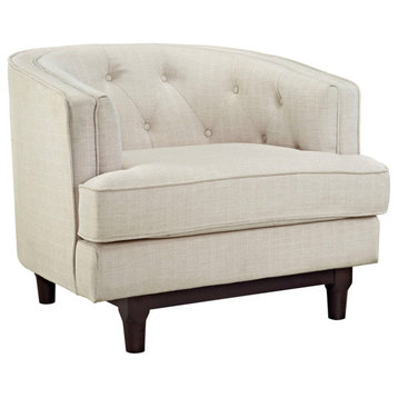 Aurora Beige Upholstered Fabric Armchair