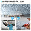 23.82"x23.82" PVC Glue Up Ceiling Tiles, Set of 12, Gray