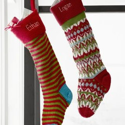 Garnet Hill - Garnet Hill Woolen Christmas Stockings - Christmas Stockings And Holders