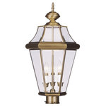 Livex Lighting - Livex Lighting 2364-01 Georgetown - 3 Light Outdoor Post Top Lantern in Georgeto - The Georgetown looks to add regal elegance to yourGeorgetown 3 Light O Antique Brass Clear  *UL: Suitable for wet locations Energy Star Qualified: n/a ADA Certified: n/a  *Number of Lights: 3-*Wattage:60w Candelabra Base bulb(s) *Bulb Included:No *Bulb Type:Candelabra Base *Finish Type:Antique Brass
