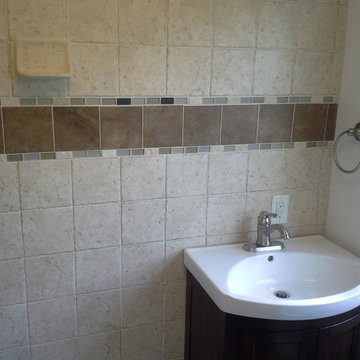 Master and main bathroom with imported Italian porcelin and granite tiles.