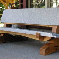 Granite Timber Frame Bench - Patio Furniture And Outdoor Furniture