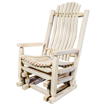 Montana Woodworks Homestead Transitional Wood Glider Rocker in Natural