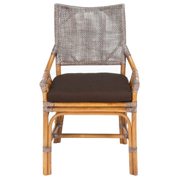 Safavieh Donatella Chair, Brown White Wash/Dark Brown